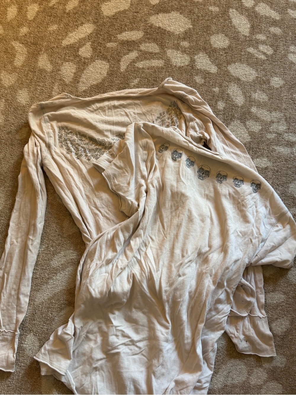 2 pieces Zadig & Voltaire Cream Button-Trim Long Sleeve Top And T shirt